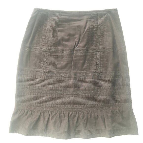 INC Chocolate Brown Eyelet Skirt Size 2 - Picture 4 of 6